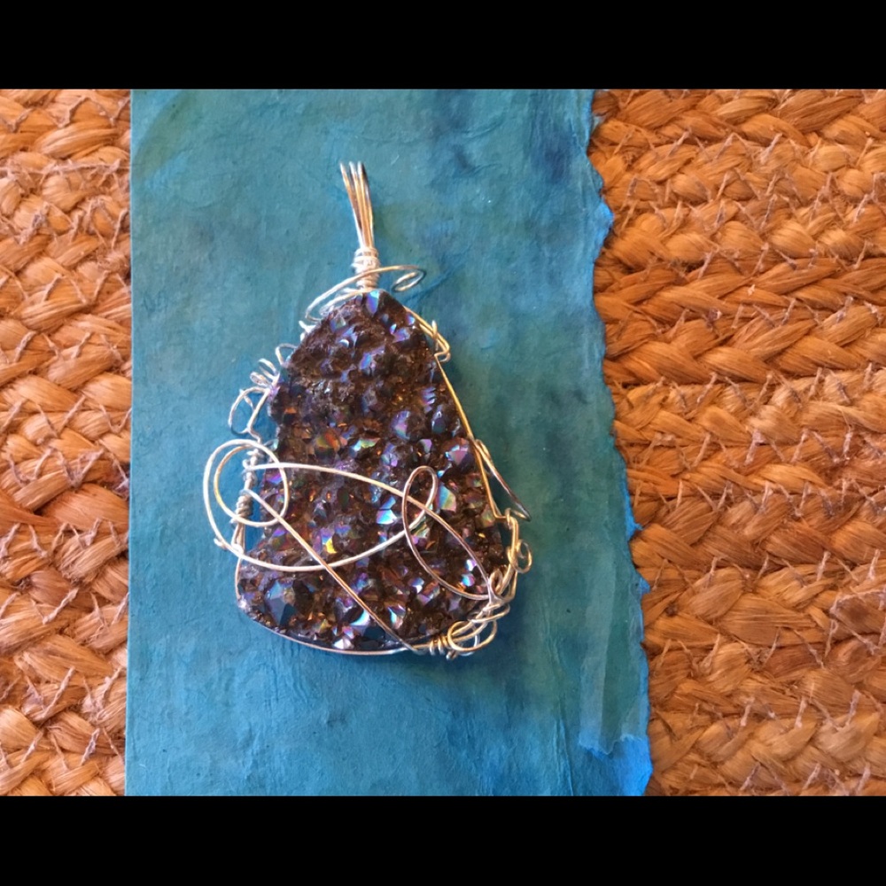 Wrapped stone pendant